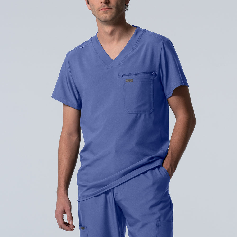 LT111 - Landau Forward Men's 2-Pocket V-Neck Scrub Top