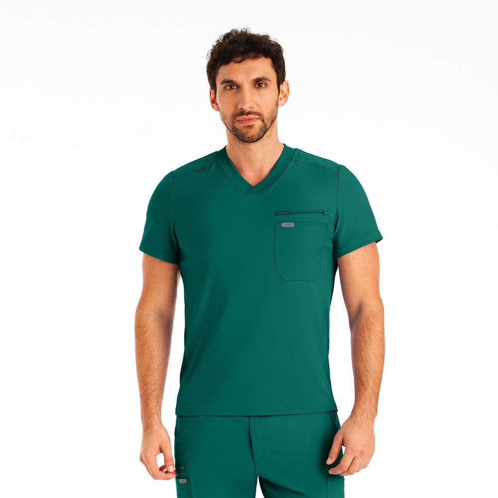 LT111 - Landau Forward Men's 2-Pocket V-Neck Scrub Top