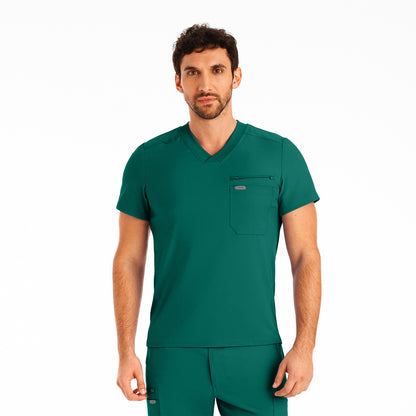 LT111 - Landau Forward Men's 2-Pocket V-Neck Scrub Top