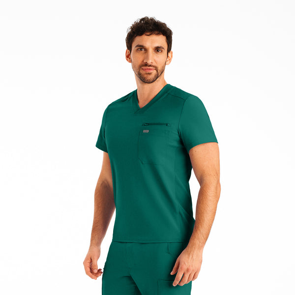 LT111 - Landau Forward Men's 2-Pocket V-Neck Scrub Top