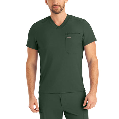 LT111 - Landau Forward Men's 2-Pocket V-Neck Scrub Top