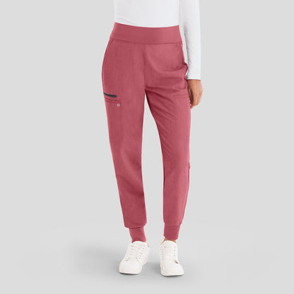 WB410 - White Cross V-Tess Women's Jogger Pants with Jersey Knit Contrast 6 Pockets