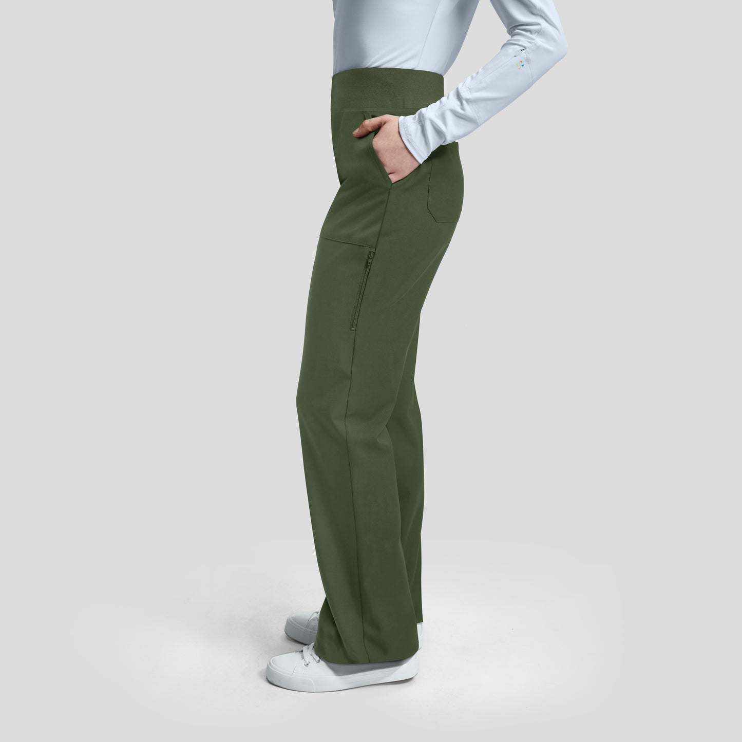 WB421 White Cross Vibe Women's Cargo Wide Leg Pants