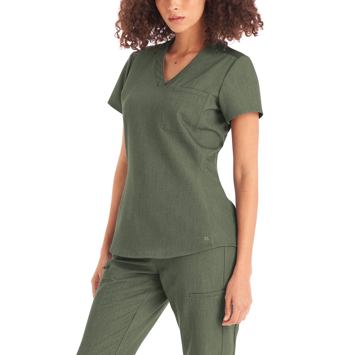 WT110 White Cross V-Tess Women's Jersey Knit Contrast Scrub Top