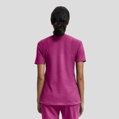 VIBE Women's Chest Pocket V-Neck Tuck-In Top