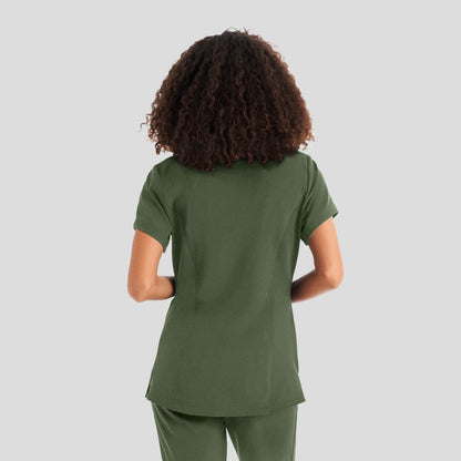 WT127 White Cross CRFT Women's 3-Pocket V-neck Scrub Top