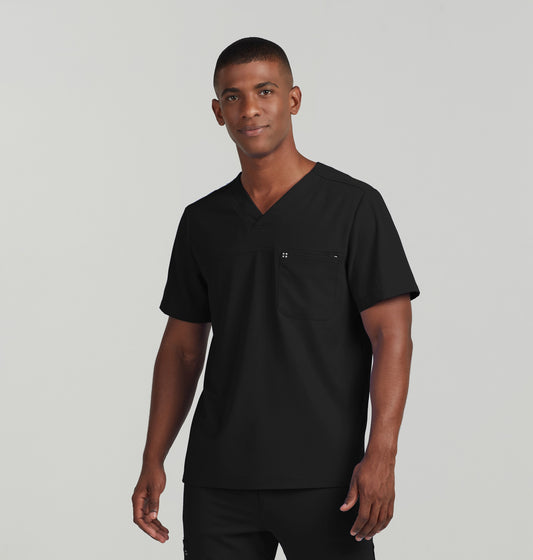 WT131 White Cross CRFT Men's 2-Pocket V-neck Scrub Top