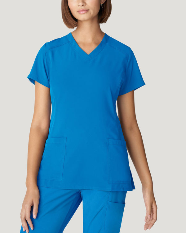785 White Cross FIT V-Neck Women's Scrub Top