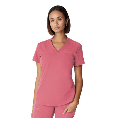 WT110 White Cross V-Tess Women's Jersey Knit Contrast Scrub Top