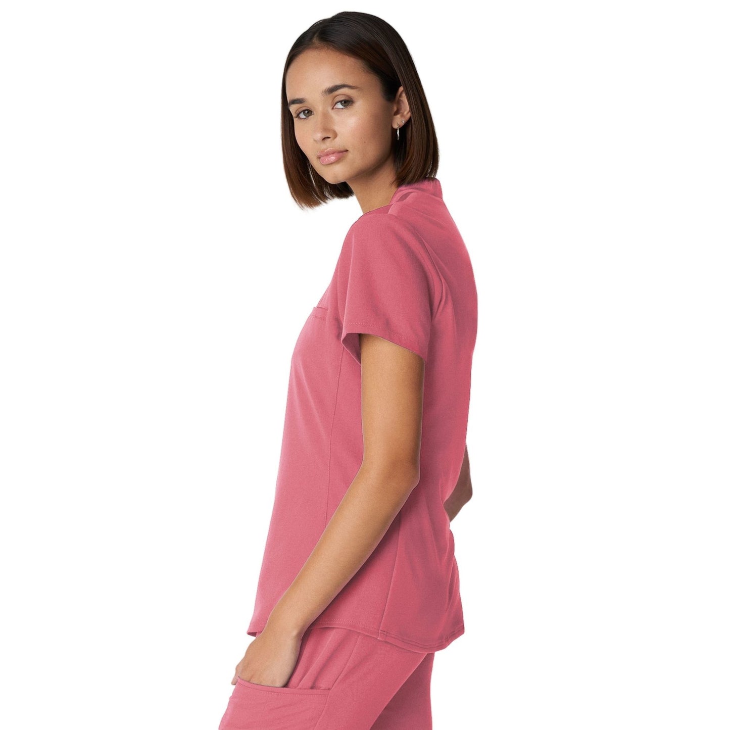WT110 White Cross V-Tess Women's Jersey Knit Contrast Scrub Top