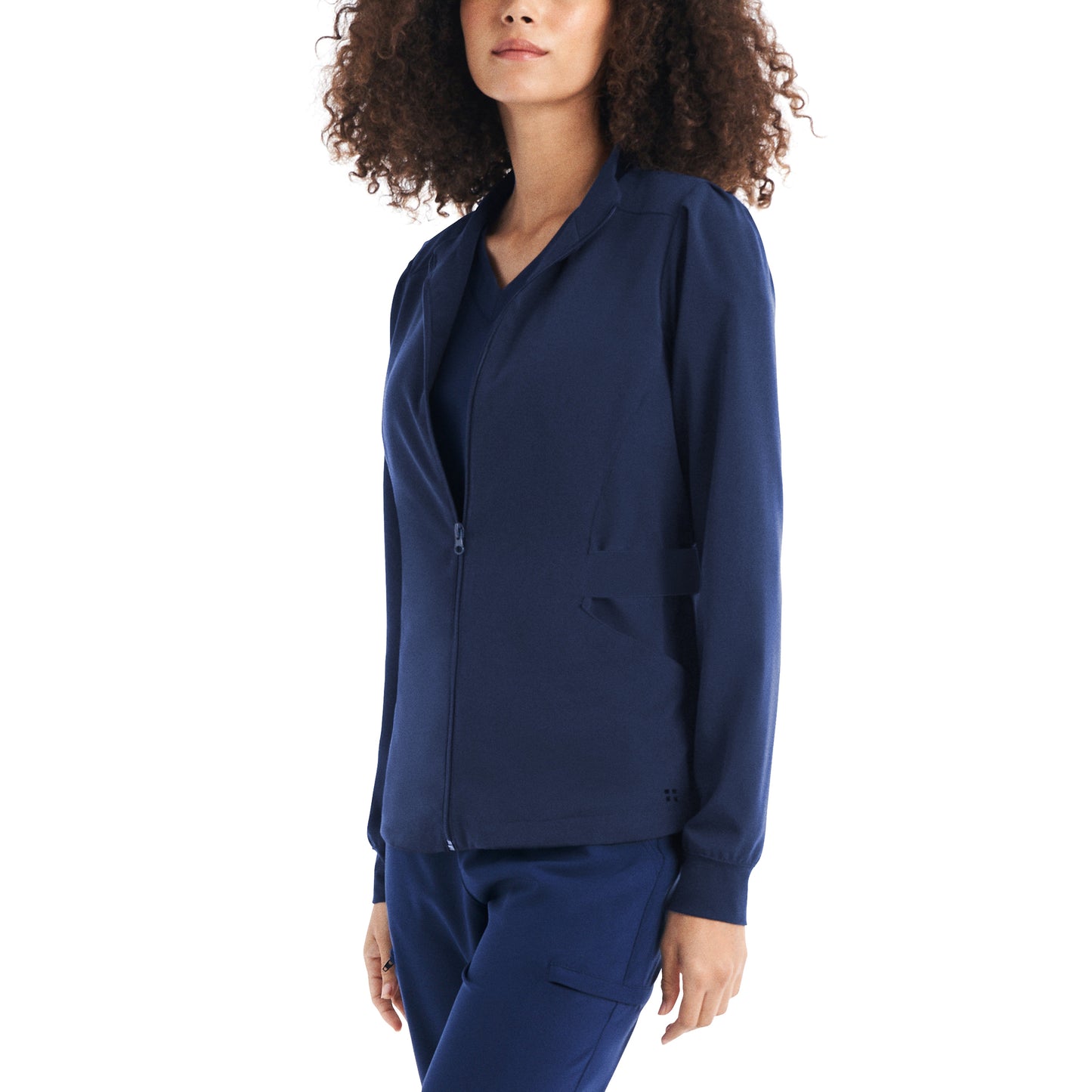 WJ704 White Cross CRFT - Women's Warm-Up Scrub Jacket