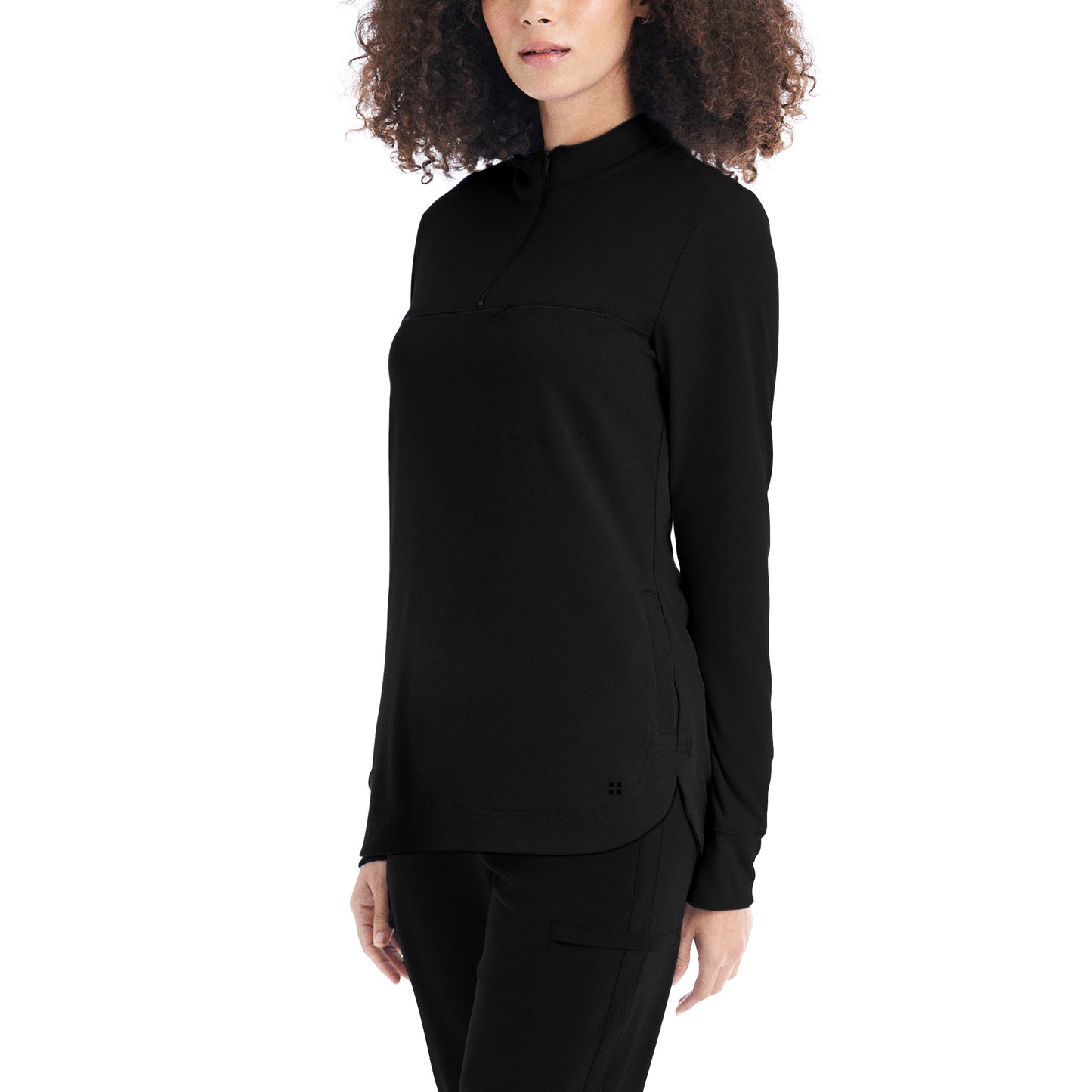 *LAST FEW* WT133 White Cross CRFT Women's 3-Pocket Quarter-Zip Mock Neck Pullover Scrub Top