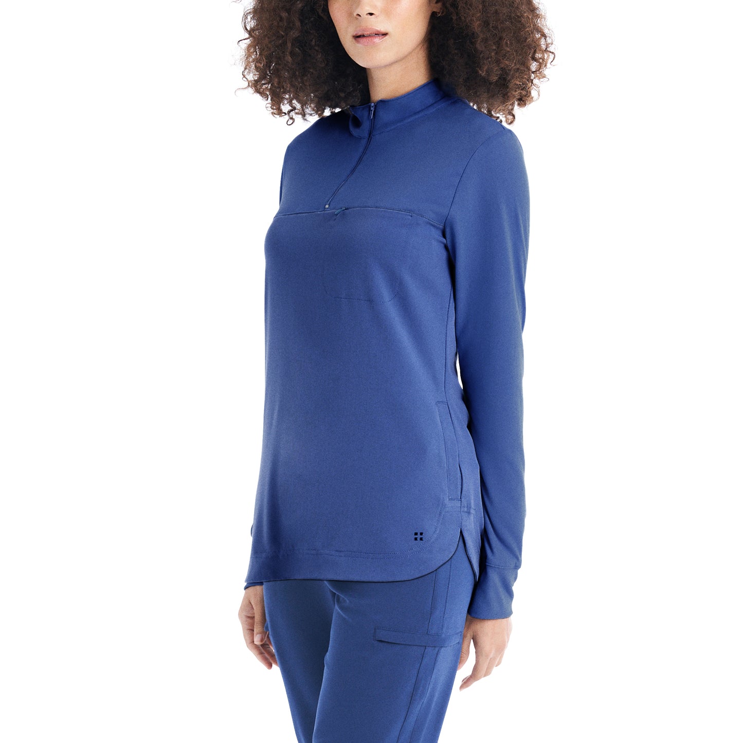 *LAST FEW* WT133 White Cross CRFT Women's 3-Pocket Quarter-Zip Mock Neck Pullover Scrub Top