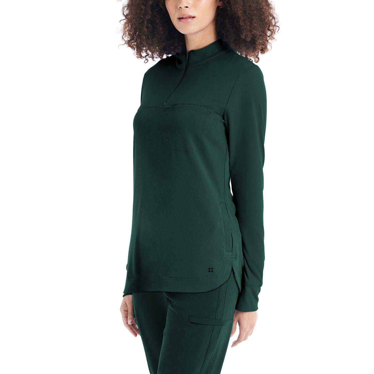 *LAST FEW* WT133 White Cross CRFT Women's 3-Pocket Quarter-Zip Mock Neck Pullover Scrub Top