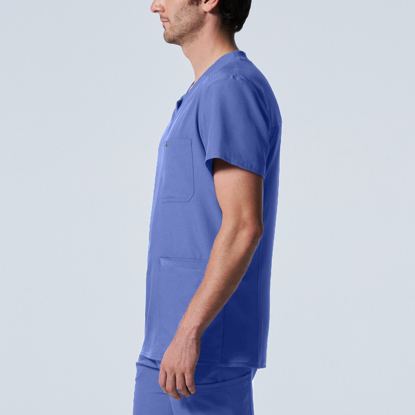 LT110: White Cross Landau Forward Men's V Neck Scrub Top