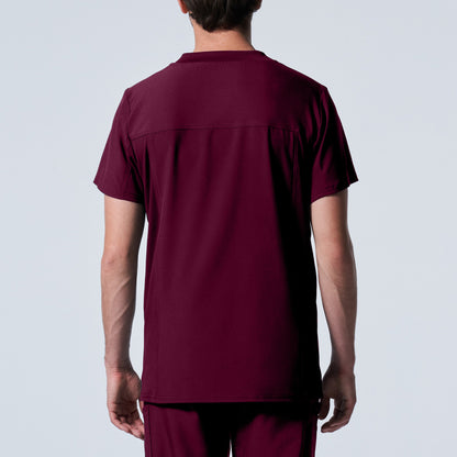 LT110: White Cross Landau Forward Men's V Neck Scrub Top