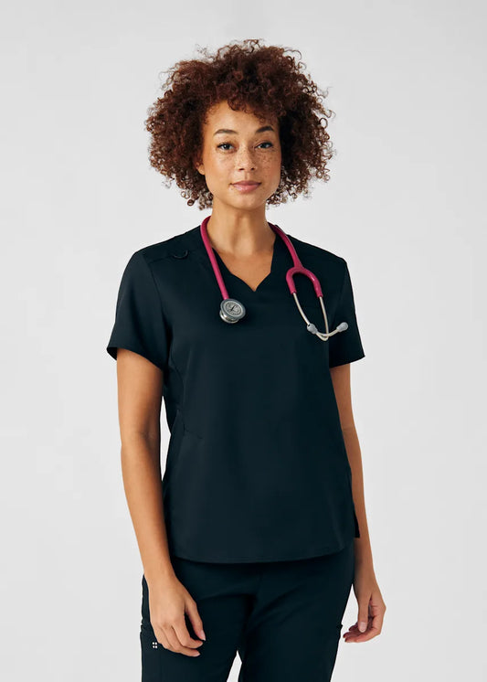 VIBE Women's Chest Pocket V-Neck Tuck-In Top