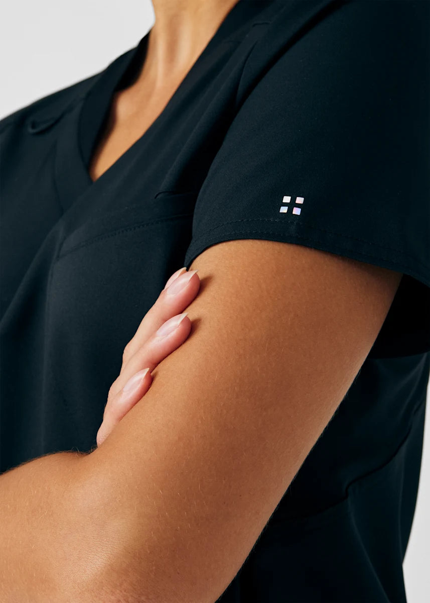 VIBE Women's Chest Pocket V-Neck Tuck-In Top