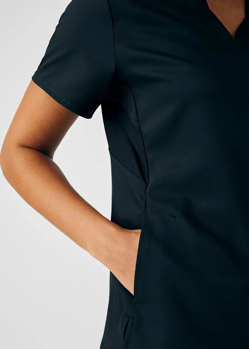 VIBE Women's Chest Pocket V-Neck Tuck-In Top