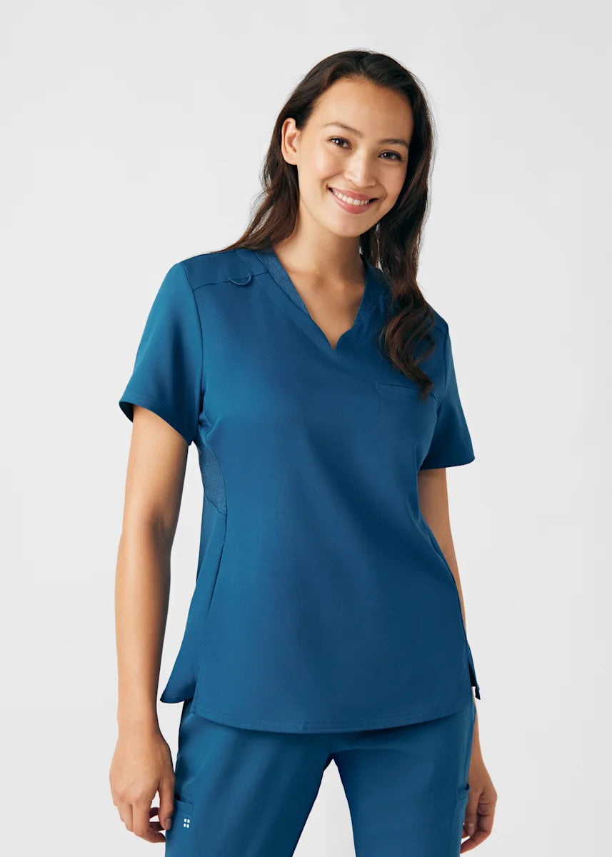 VIBE Women's Chest Pocket V-Neck Tuck-In Top