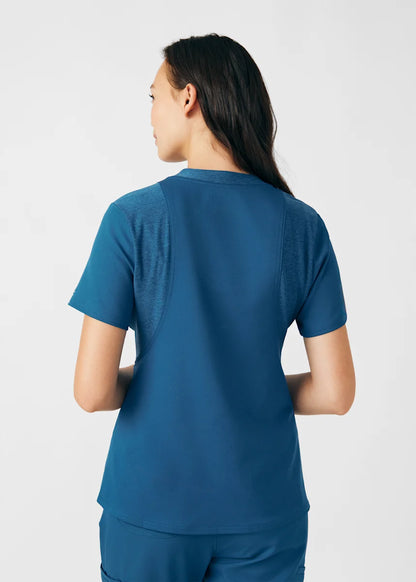 VIBE Women's Chest Pocket V-Neck Tuck-In Top