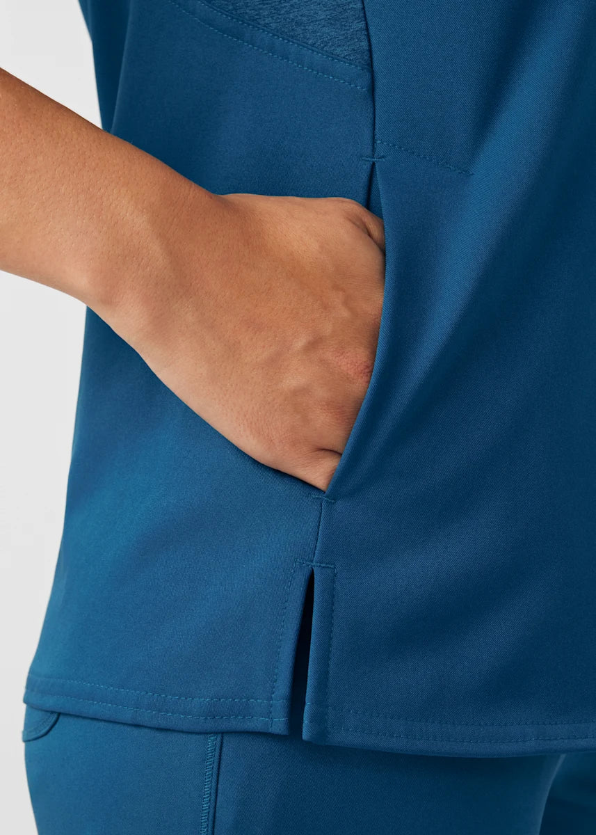 VIBE Women's Chest Pocket V-Neck Tuck-In Top