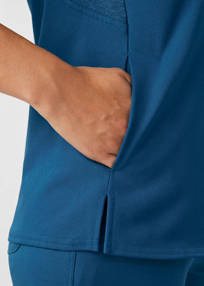 VIBE Women's Chest Pocket V-Neck Tuck-In Top