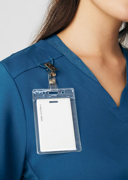 VIBE Women's Chest Pocket V-Neck Tuck-In Top