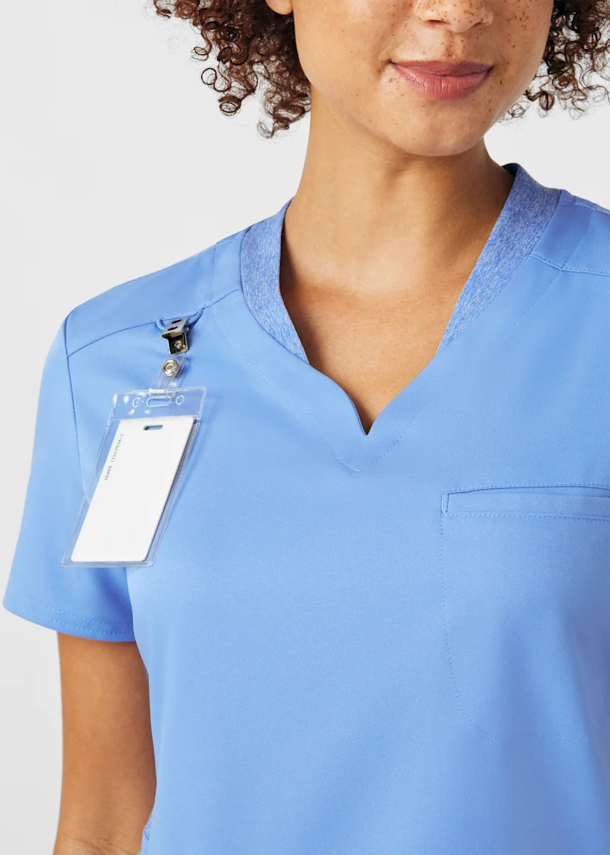 VIBE Women's Chest Pocket V-Neck Tuck-In Top