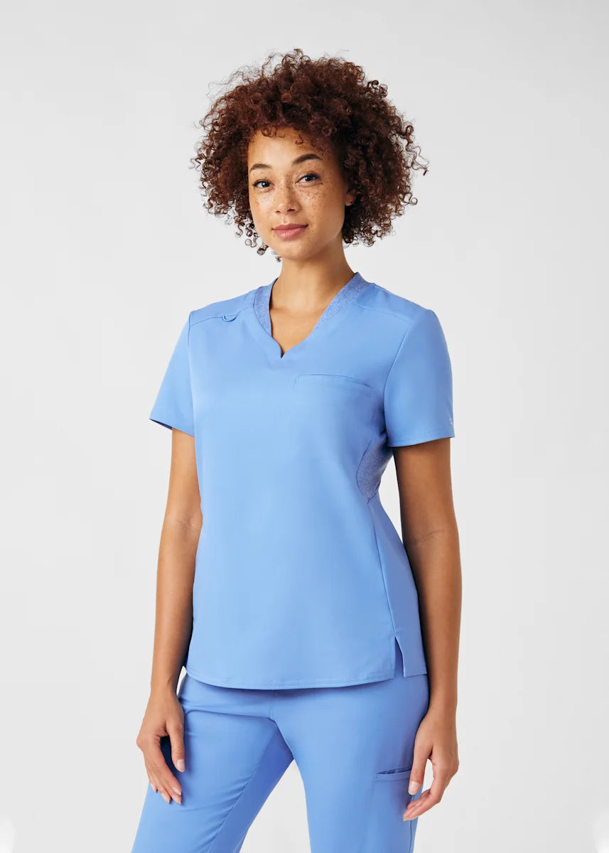 VIBE Women's Chest Pocket V-Neck Tuck-In Top