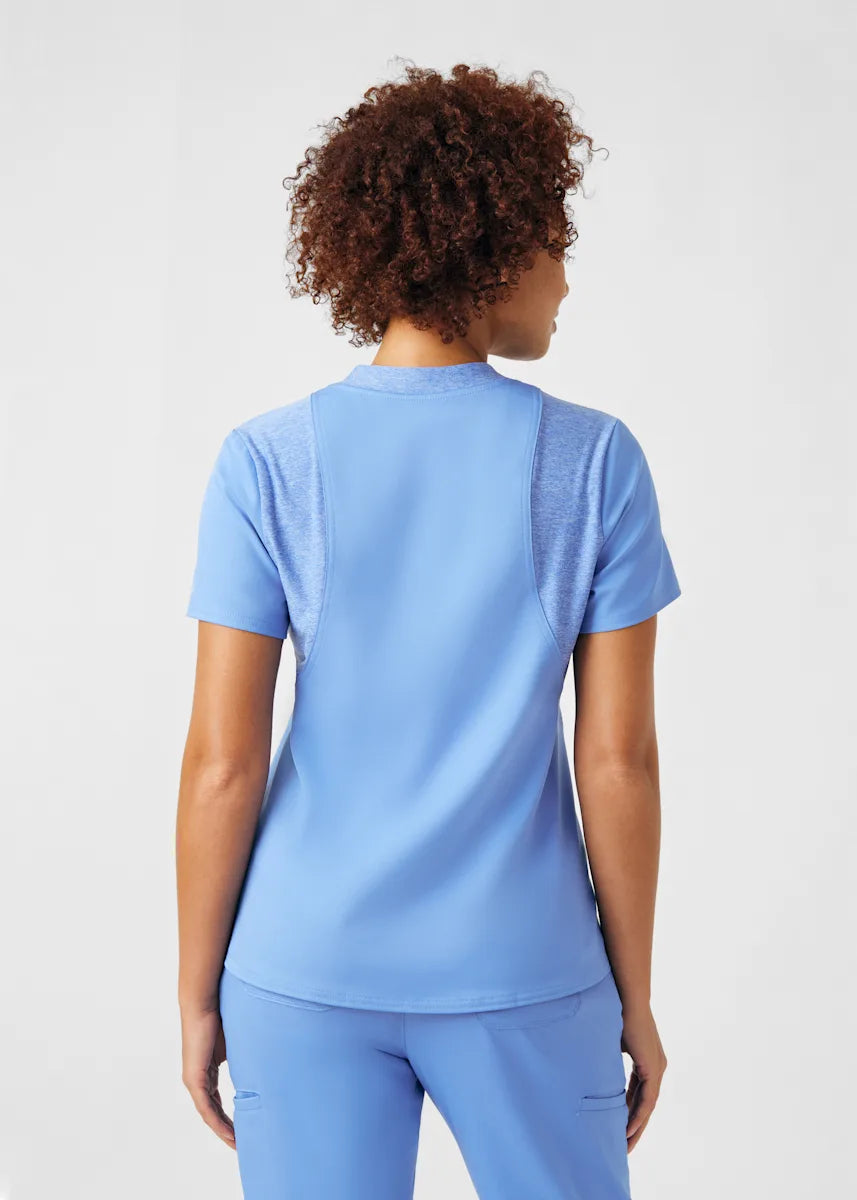 VIBE Women's Chest Pocket V-Neck Tuck-In Top