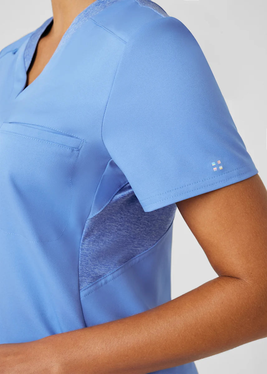 VIBE Women's Chest Pocket V-Neck Tuck-In Top