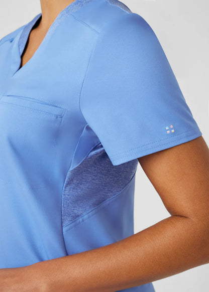 VIBE Women's Chest Pocket V-Neck Tuck-In Top