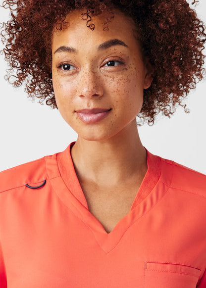 VIBE Women's Chest Pocket V-Neck Tuck-In Top