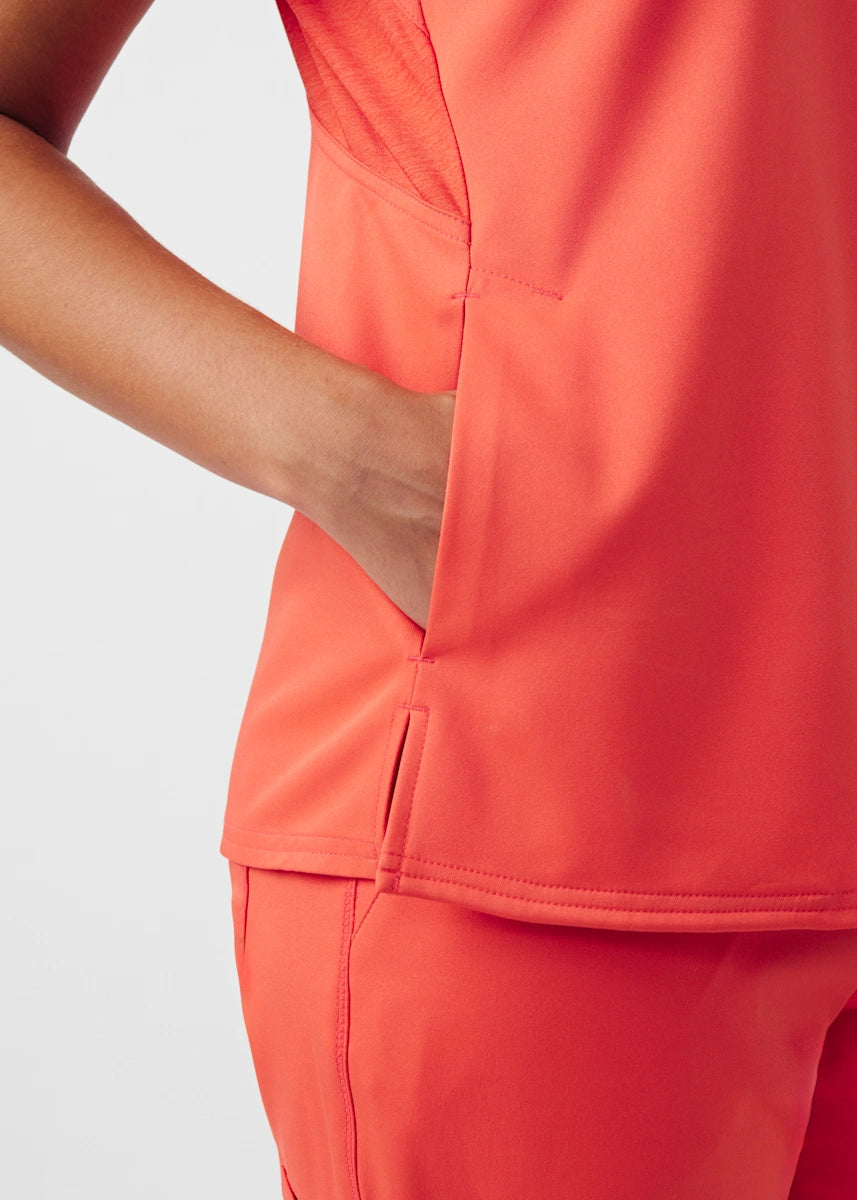 VIBE Women's Chest Pocket V-Neck Tuck-In Top