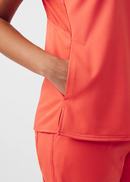 VIBE Women's Chest Pocket V-Neck Tuck-In Top