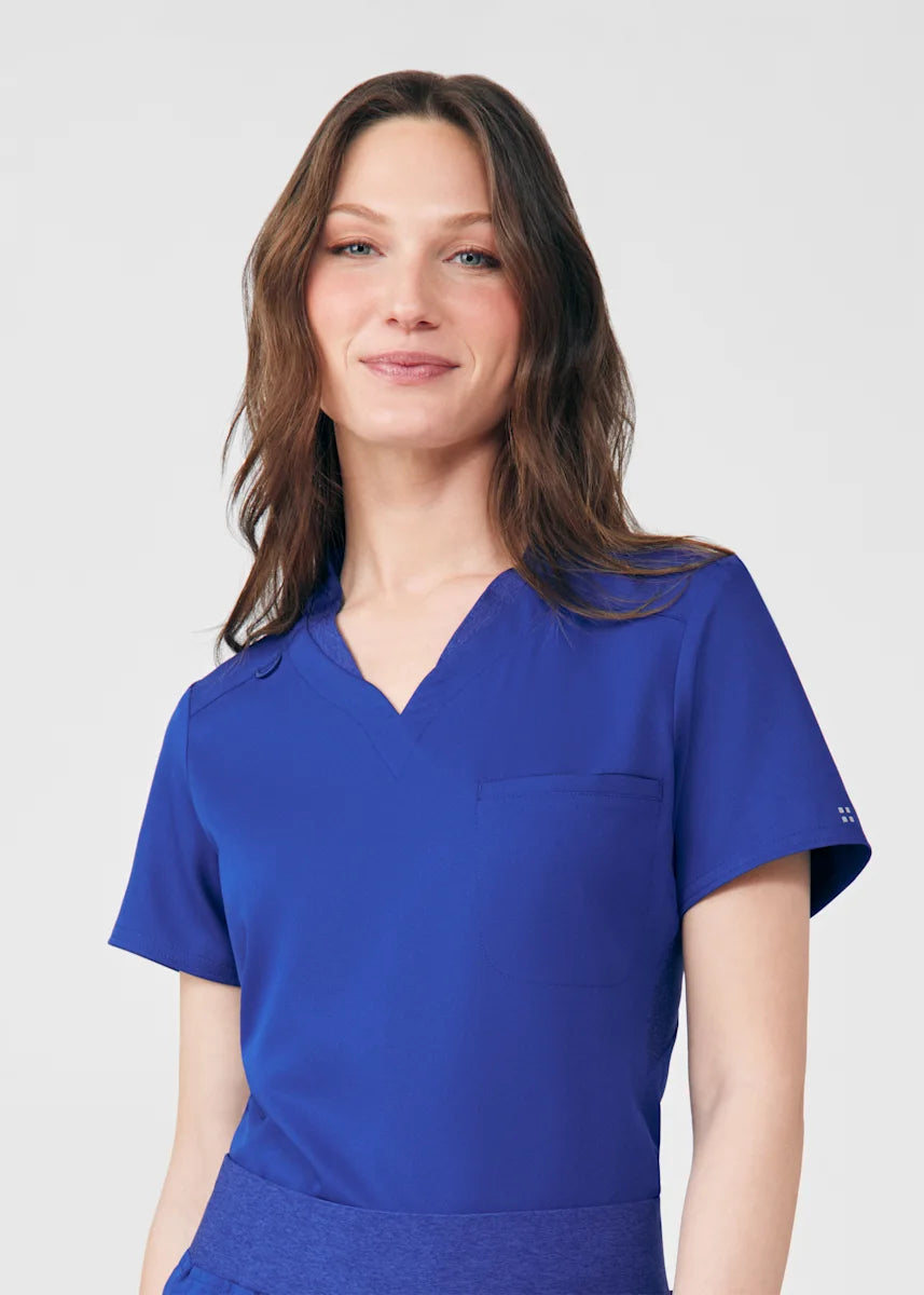 VIBE Women's Chest Pocket V-Neck Tuck-In Top