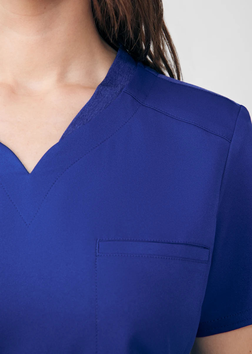 VIBE Women's Chest Pocket V-Neck Tuck-In Top