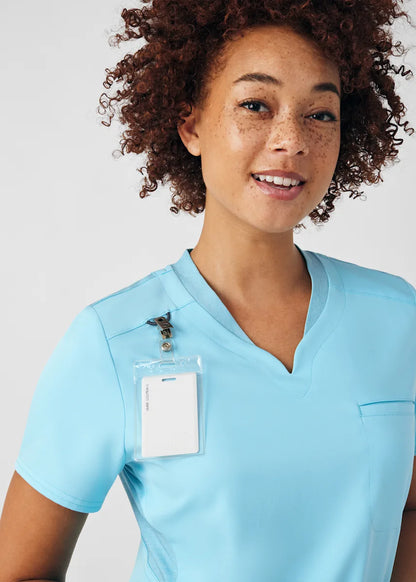 VIBE Women's Chest Pocket V-Neck Tuck-In Top