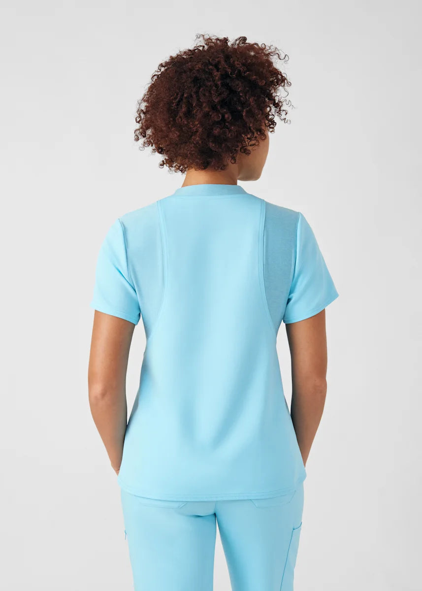 VIBE Women's Chest Pocket V-Neck Tuck-In Top