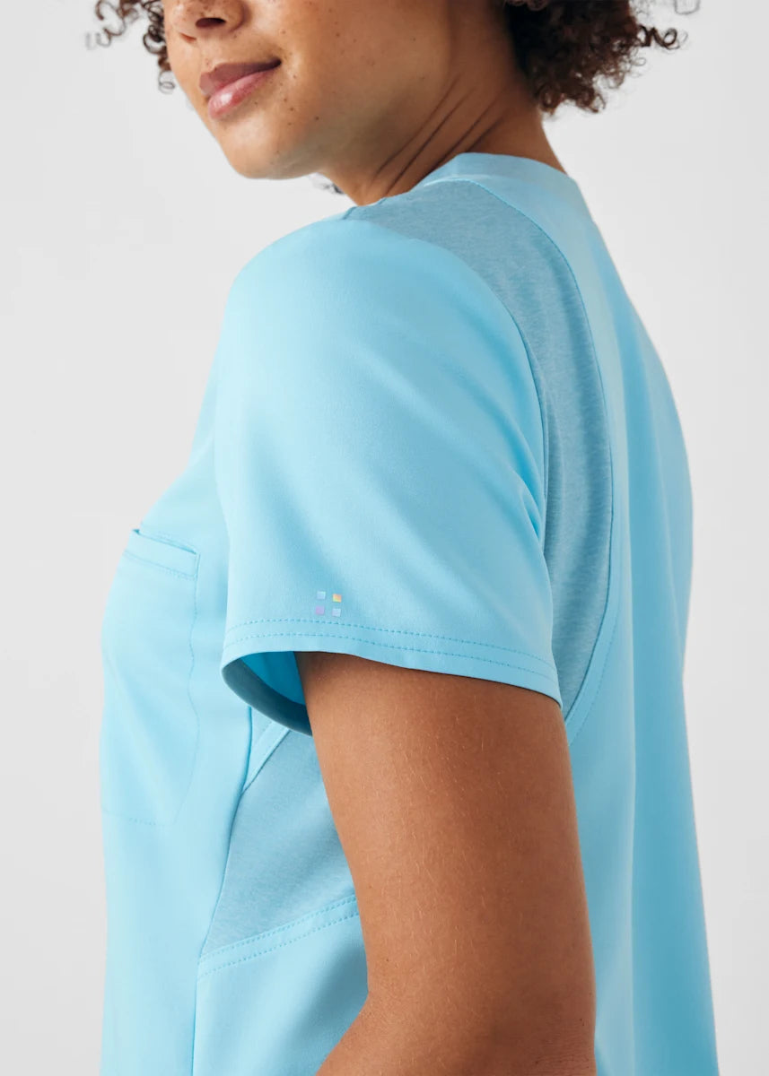 VIBE Women's Chest Pocket V-Neck Tuck-In Top