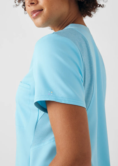 VIBE Women's Chest Pocket V-Neck Tuck-In Top