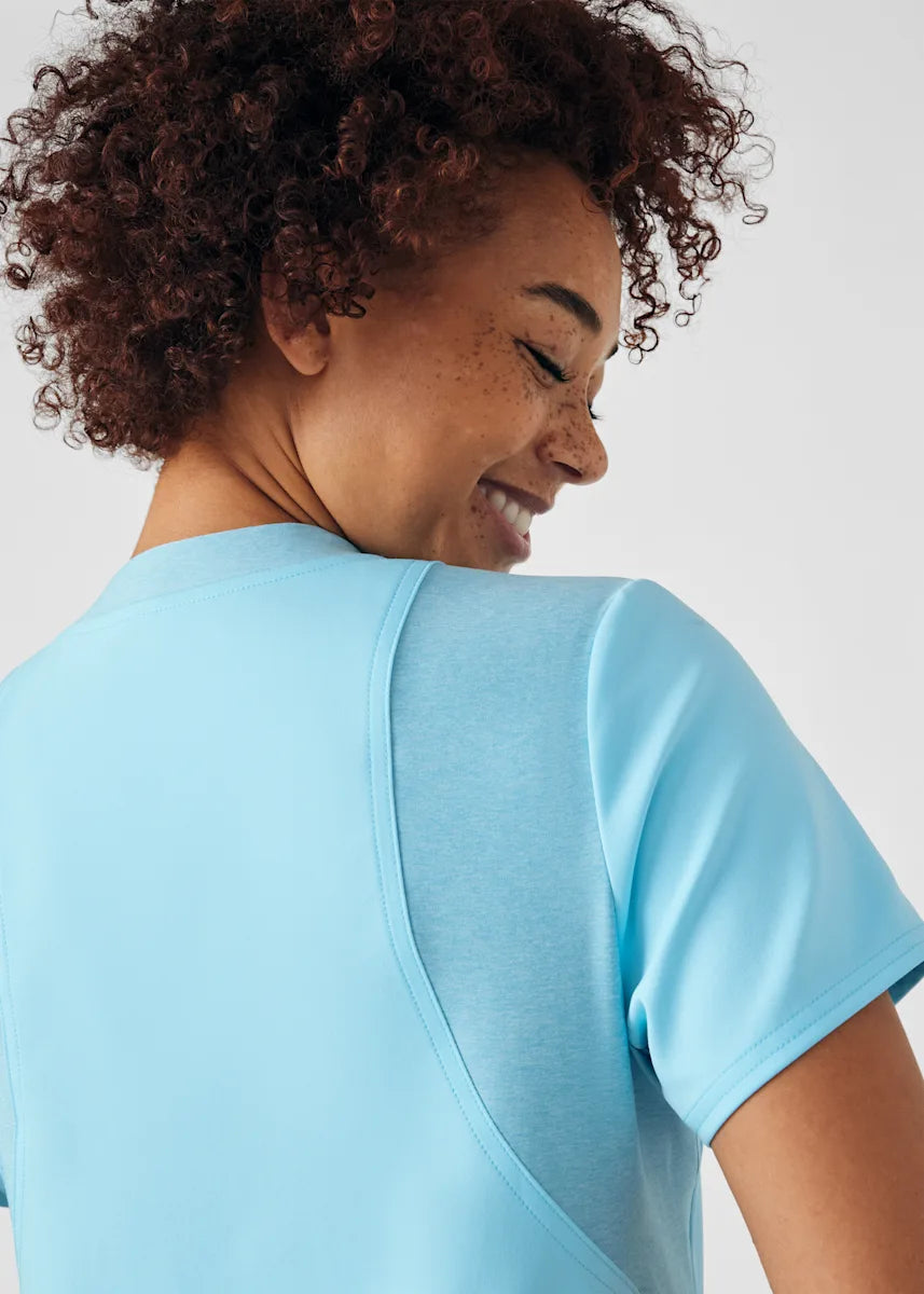 VIBE Women's Chest Pocket V-Neck Tuck-In Top