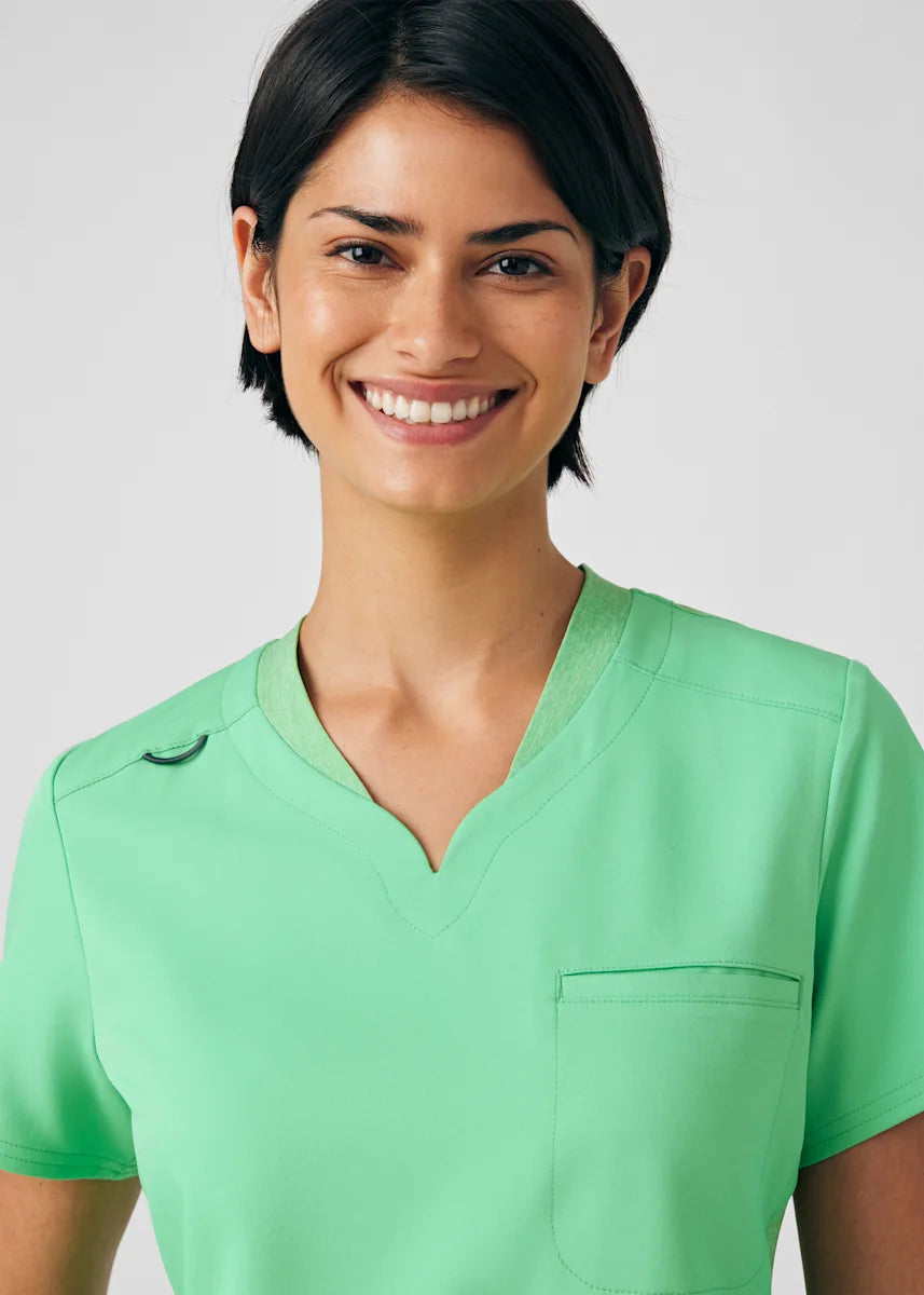 VIBE Women's Chest Pocket V-Neck Tuck-In Top