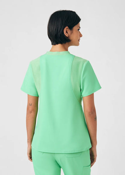 VIBE Women's Chest Pocket V-Neck Tuck-In Top