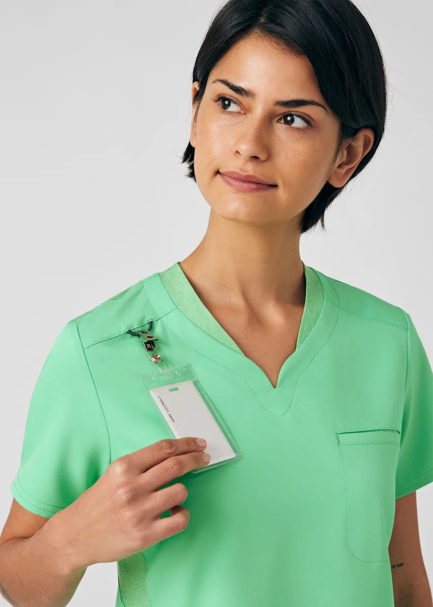 VIBE Women's Chest Pocket V-Neck Tuck-In Top