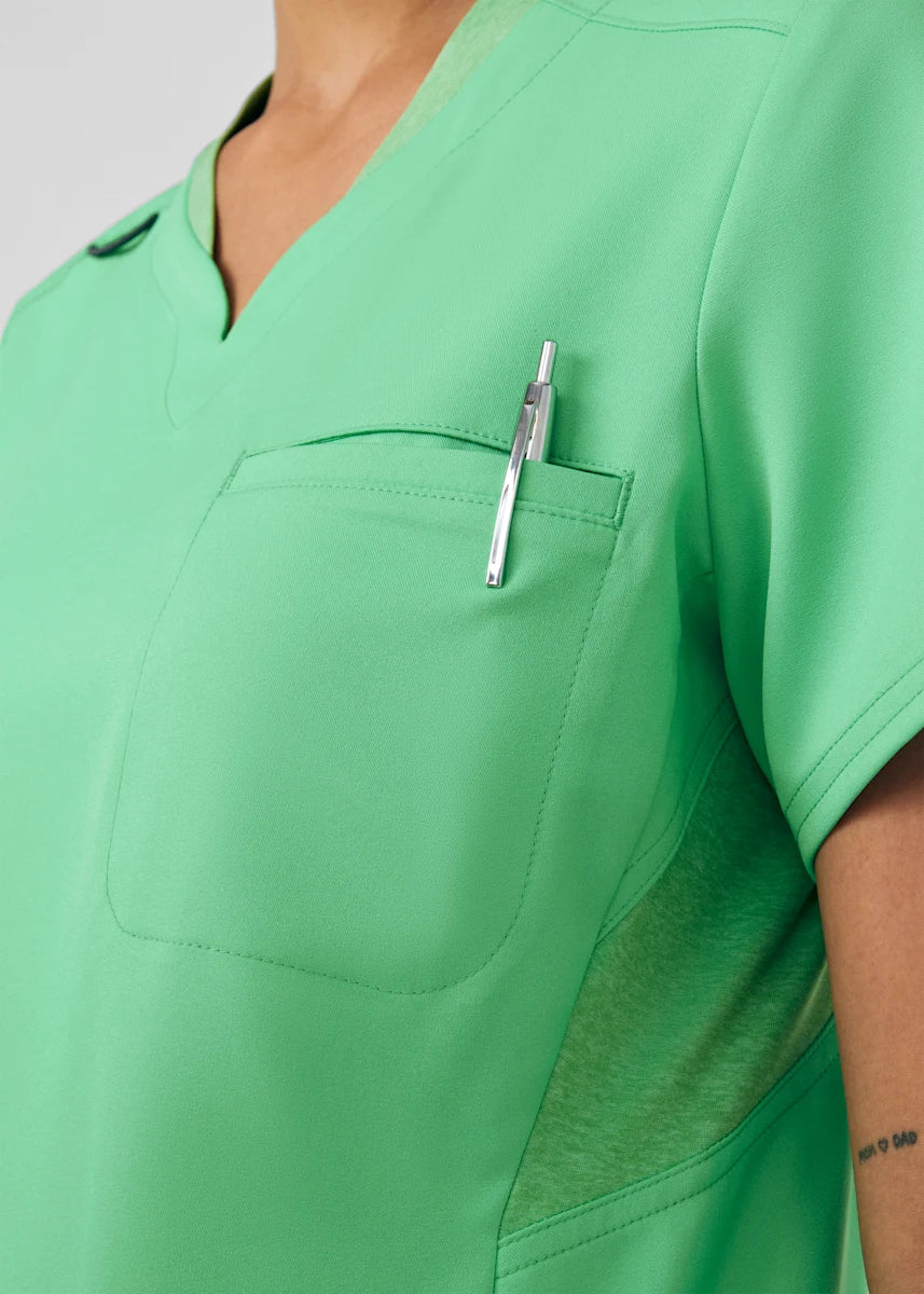 VIBE Women's Chest Pocket V-Neck Tuck-In Top