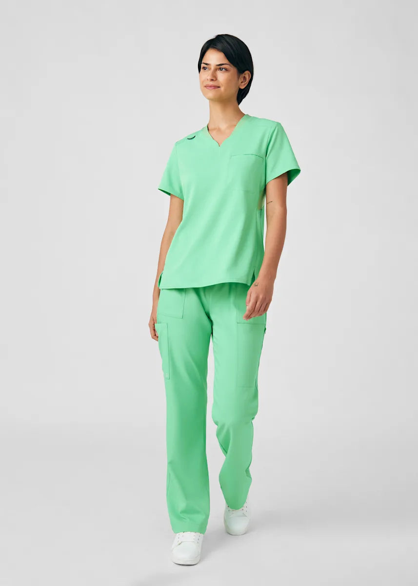 VIBE Women's Chest Pocket V-Neck Tuck-In Top