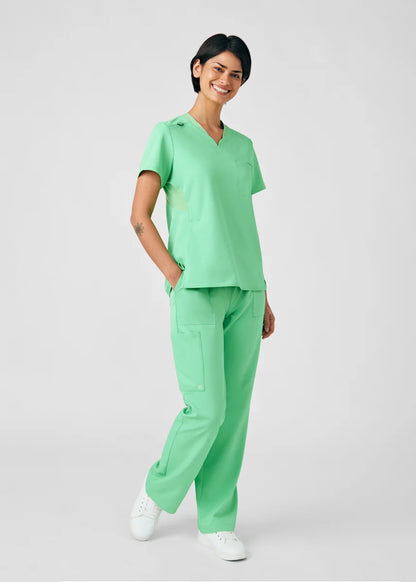 VIBE Women's Chest Pocket V-Neck Tuck-In Top