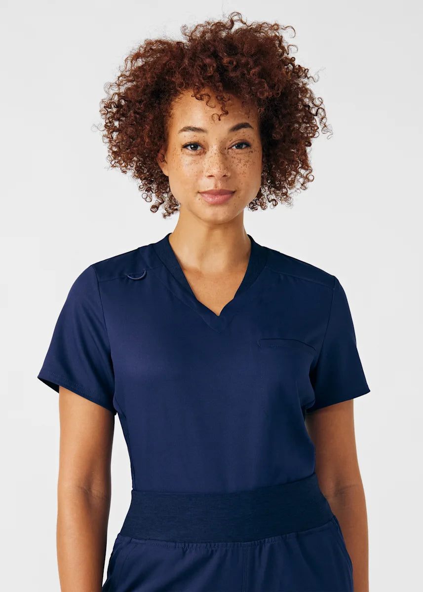 VIBE Women's Chest Pocket V-Neck Tuck-In Top